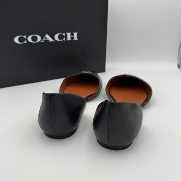 Coach Black Leather Pointy Toe d’Orsay Flats - Size 9 EUC - Picture 4 of 7